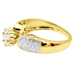 Ladies 14K White Gold Cluster Diamond Ring 0.99ct -Outlet Radiant Bijou Store ladies diamond rings 14k cluster diamond ring 099ct p 6790 back yellow