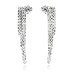 Ladies Earrings 14K White Gold String Diamond Earrings 3.78ct -Outlet Radiant Bijou Store ladies earrings 14k gold string diamond earrings 378ct p 7122 backwh