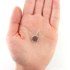 Ladies Flower Pendant With Black And White Diamonds 0.28ct 14K White Gold 8 Ladies Flower Pendant With Black And White Diamonds 0.28ct 14K White Gold -Outlet Radiant Bijou Store ladies flower pendant with black and white diamonds 028ct 14k gold 3