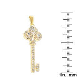 Ladies Necklaces 14K Yellow Gold Diamond Key Pendant 2 Carats -Outlet Radiant Bijou Store ladies necklaces 14k gold diamond key pendant 200ct p 7098 rulerye