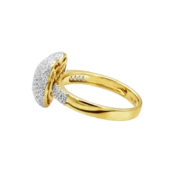 Ladies Pave Diamond Heart Ring 1 Carat 14K Yellow Gold -Outlet Radiant Bijou Store ladies pave diamond heart ring 099ct 14k p 42938 back