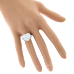 Ladies Pave Diamond Heart Ring 1 Carat 14K Yellow Gold -Outlet Radiant Bijou Store ladies pave diamond heart ring 099ct 14k p 42938 bodwh