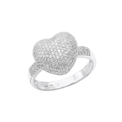 Ladies Pave Diamond Heart Ring 1 Carat 14K Yellow Gold -Outlet Radiant Bijou Store ladies pave diamond heart ring 099ct 14k p 42938 wh 20210807