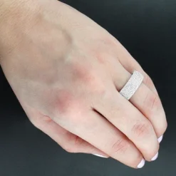 Ladies Pave Diamond Ring 1.05ct 14K White Gold -Outlet Radiant Bijou Store ladies pave diamond ring 105ct 14k gold p 49404bod