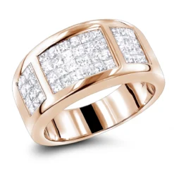 Ladies Princess Cut Diamond Wedding Band 1.5ct 14K White Gold -Outlet Radiant Bijou Store ladies princess cut diamond wedding band 155ct 14k gold ro