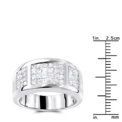 Ladies Princess Cut Diamond Wedding Band 1.5ct 14K White Gold -Outlet Radiant Bijou Store ladies princess cut diamond wedding band 155ct 14k gold rulerwh
