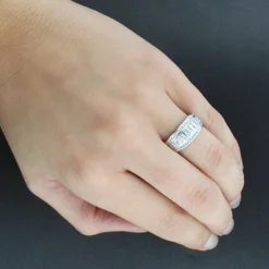 Ladies Round Baguette Diamond Wedding Band 1.05ct 14K Rose Gold -Outlet Radiant Bijou Store ladies round baguette diamond wedding band 105ct 14k 3