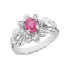 Ladies Ruby And Diamond Flower Ring 14K White Gold 0.20ctd 0.75ctr 1 Ladies Ruby And Diamond Flower Ring 14K White Gold 0.20ctd 0.75ctr -Outlet Radiant Bijou Store ladies ruby and diamond flower ring 14k 020ctd 075ctr p 29194 white
