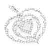 Ladies Unique Diamond Heart Pendant 3ct 14K White Gold -Outlet Radiant Bijou Store ladies unique diamond heart pendant 3ct 14k gold 1