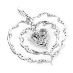 Ladies Unique Diamond Heart Pendant 3ct 14K White Gold -Outlet Radiant Bijou Store ladies unique diamond heart pendant 3ct 14k gold 2 1