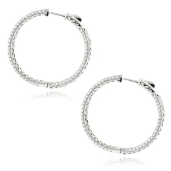 Large 14K White Gold Inside Out Diamond Hoop Earrings 4.6ct -Outlet Radiant Bijou Store large 14k gold inside out diamond hoop earrings 460ct p 6423 backwh