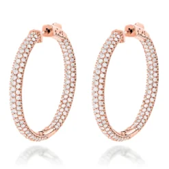 Large 14K White Gold Inside Out Diamond Hoop Earrings 4.6ct -Outlet Radiant Bijou Store large 14k gold inside out diamond hoop earrings 460ct p 6423 ro