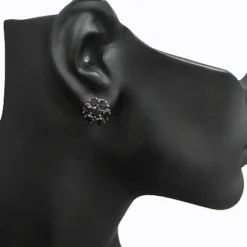 Large Black Diamond Cluster Earrings 5.50ct 14K Black Plated Gold -Outlet Radiant Bijou Store large black diamond cluster earrings 550ct 14k p 45559bod