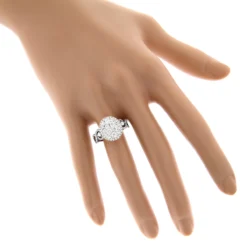 Large Diamond Cluster Engagement Ring 1.7ct 14K White Gold -Outlet Radiant Bijou Store large diamond cluster engagement ring 17ct 14k gold bodwh