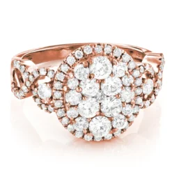 Large Diamond Cluster Engagement Ring 1.7ct 14K White Gold -Outlet Radiant Bijou Store large diamond cluster engagement ring 17ct 14k gold ro