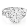 Large Diamond Cluster Engagement Ring 1.7ct 14K White Gold