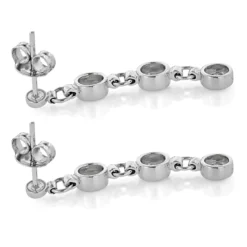 Large Diamond Drop Earrings 0.55ct 14K White Gold -Outlet Radiant Bijou Store large diamond drop earrings 055ct 14k gold backwh