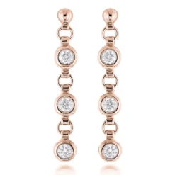 Large Diamond Drop Earrings 0.55ct 14K White Gold -Outlet Radiant Bijou Store large diamond drop earrings 055ct 14k gold ro