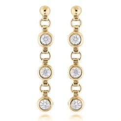 Large Diamond Drop Earrings 0.55ct 14K White Gold -Outlet Radiant Bijou Store large diamond drop earrings 055ct 14k gold ye