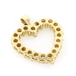 Large Diamond Heart Necklace 14K Yellow Gold 3.0ct -Outlet Radiant Bijou Store large diamond heart necklace 14k 320ct p 27759 backye