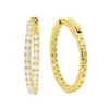 Large Diamond Hoop Earrings Inside Out 2.00ct 14K Yellow Gold -Outlet Radiant Bijou Store large diamond hoop earrings inside out 200ct 14k p 45905 ye