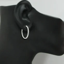 Large Hoops 14K White Gold Inside Out Diamond Hoop Earrings 3.47 -Outlet Radiant Bijou Store large hoops 14k inside out diamond hoop earrings 347 p 40623bod