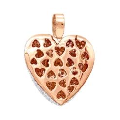 Large Pave Diamond Heart Pendant 10ct 14K White Gold -Outlet Radiant Bijou Store large pave diamond heart pendant 10ct 14k gold backro