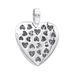 Large Pave Diamond Heart Pendant 10ct 14K White Gold -Outlet Radiant Bijou Store large pave diamond heart pendant 10ct 14k gold backwh