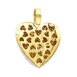 Large Pave Diamond Heart Pendant 10ct 14K White Gold -Outlet Radiant Bijou Store large pave diamond heart pendant 10ct 14k gold backye