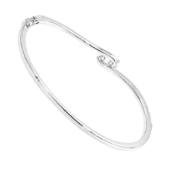 Love And Friendship Women's Diamond Bangle Bracelet 14K White Gold 1.1ct Luxurman -Outlet Radiant Bijou Store love and friendship womens diamond bangle bracelet 14k gold 11ct luxurman backwh