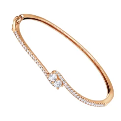 Love And Friendship Women's Diamond Bangle Bracelet 14K White Gold 1.1ct Luxurman -Outlet Radiant Bijou Store love and friendship womens diamond bangle bracelet 14k gold 11ct luxurman ro