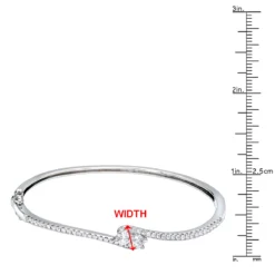 Love And Friendship Women's Diamond Bangle Bracelet 14K White Gold 1.1ct Luxurman -Outlet Radiant Bijou Store love and friendship womens diamond bangle bracelet 14k gold 11ct luxurman rulerwh