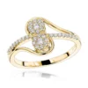 Love & Friendship 14K Yellow Gold 2 Cluster Diamond Ladies Ring 0.25ct -Outlet Radiant Bijou Store love friendship rings 14k gold 2 cluster diamond ladies ring 025ct ye
