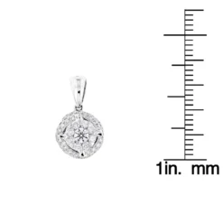 Luccello Designer Diamond Circle Pendant 0.42ct 18K White Gold -Outlet Radiant Bijou Store luccello designer diamond circle pendant 042ct 18k gold rulerwh