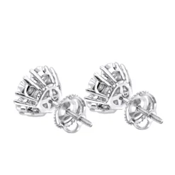 Luxurman 1 1/2ct Diamond Flower Cluster Earrings Studs 14K White Gold -Outlet Radiant Bijou Store luxurman 1 12ct diamond flower cluster earrings studs in 14k gold backwh
