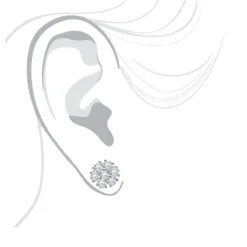 Luxurman 1 1/2ct Diamond Flower Cluster Earrings Studs 14K White Gold -Outlet Radiant Bijou Store luxurman 1 12ct diamond flower cluster earrings studs in 14k gold bodwh