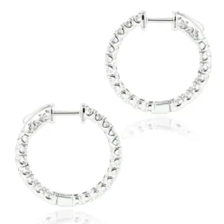Luxurman 14K White Gold Two Carat Inside Out Diamond Hoop Earrings For Women -Outlet Radiant Bijou Store luxurman 14k gold two carat inside out diamond hoop earrings for women backwh