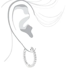 Luxurman 14K White Gold Two Carat Inside Out Diamond Hoop Earrings For Women -Outlet Radiant Bijou Store luxurman 14k gold two carat inside out diamond hoop earrings for women bodwh