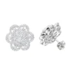 LUXURMAN 14K White Gold Unique Flower Ladies Diamond Cluster Stud Earrings 2.2ct -Outlet Radiant Bijou Store luxurman 14k gold unique flower ladies diamond cluster stud earrings 22ct mainwh