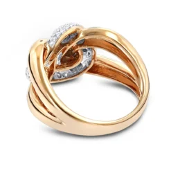 Luxurman Cocktail Love Knot Cuban Link Diamond Ring For Women 1/2ct -Outlet Radiant Bijou Store luxurman cocktail rings love knot cuban link diamond ring for women 12ct backro