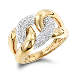 Luxurman Cocktail Love Knot Cuban Link Diamond Ring For Women 1/2ct -Outlet Radiant Bijou Store luxurman cocktail rings love knot cuban link diamond ring for women 12ct ye