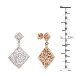 Luxurman Designer Square Diamond Drop Earrings For Women 4 Carat 14K Rose Gold -Outlet Radiant Bijou Store luxurman designer square diamond drop earrings for women 4 carat 14k gold rulerro