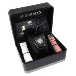 Luxurman Ladies Diamond Heart Watch 0.25ct Black MOP -Outlet Radiant Bijou Store luxurman ladies diamond heart watch 025 ct p 44046box