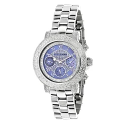 Luxurman Ladies Diamond Watch 0.30ct Blue MOP