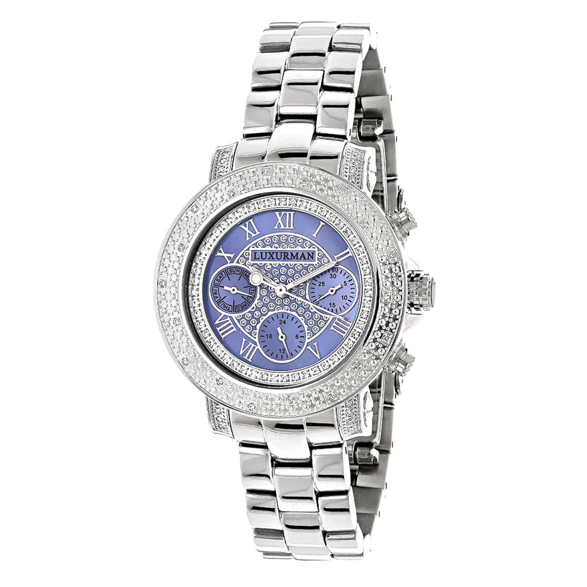 Luxurman Ladies Diamond Watch 0.30ct Blue MOP 3 Luxurman Ladies Diamond Watch 0.30ct Blue MOP