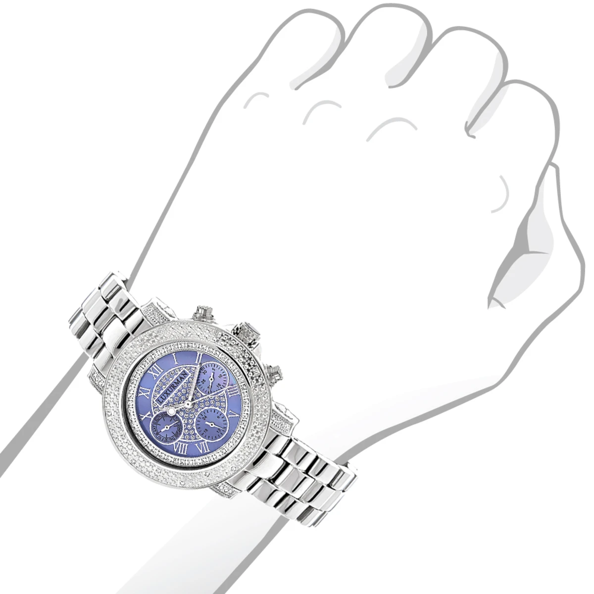 Luxurman Ladies Diamond Watch 0.30ct Blue MOP 6 Luxurman Ladies Diamond Watch 0.30ct Blue MOP - Image 4