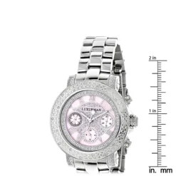 Luxurman Ladies Diamond Watch 0.3ct Pink MOP Oversized Women's Watch -Outlet Radiant Bijou Store luxurman ladies diamond watch 030ct pink p 43229 ruler