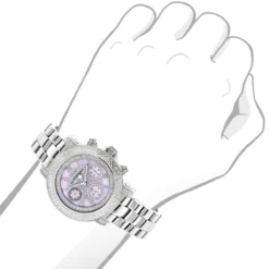 Luxurman Ladies Diamond Watch 0.3ct Pink MOP Oversized Women's Watch -Outlet Radiant Bijou Store luxurman ladies diamond watch 030ct pink p 43229bod