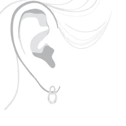 Luxurman Love Quotes: Silver Interlocking Ovals Diamond Earrings For Women -Outlet Radiant Bijou Store luxurman love quotes silver interlocking ovals diamond earrings for women bod