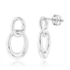 Luxurman Love Quotes: Silver Interlocking Ovals Diamond Earrings For Women -Outlet Radiant Bijou Store luxurman love quotes silver interlocking ovals diamond earrings for women main